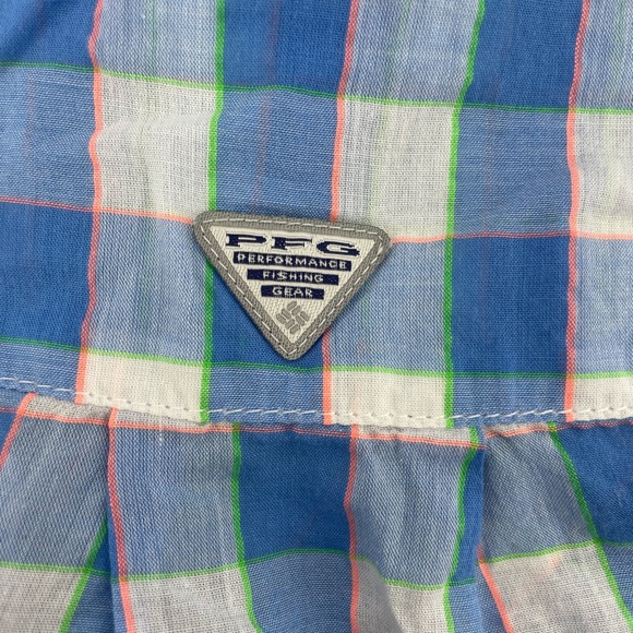 Columbia Women’s PFG cotton fishing shirt, blue and white checked pattern - XL - Picture 6 of 10